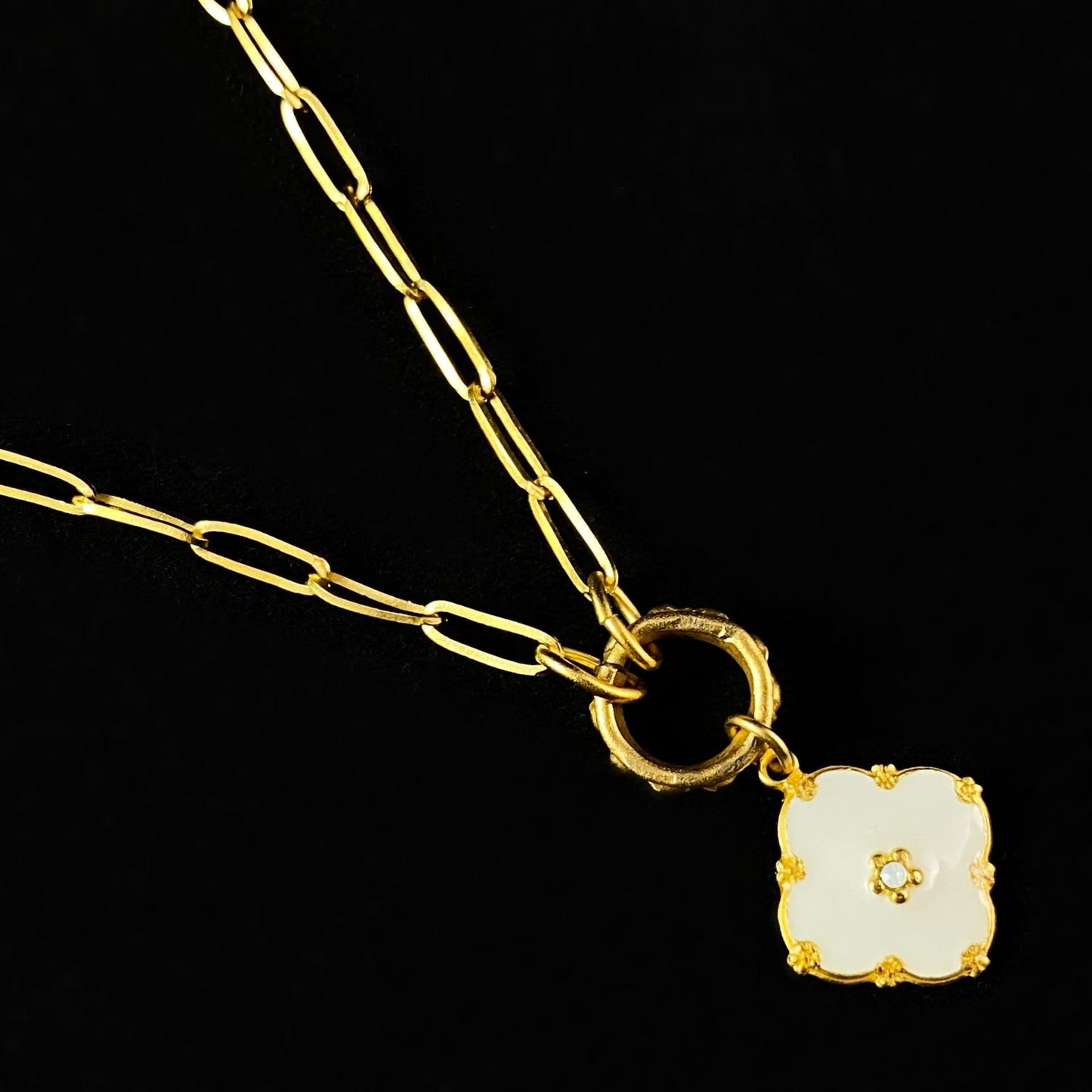 Elegant Enamel Chain Link Necklace - La Vie Parisienne by Catherine Popesco