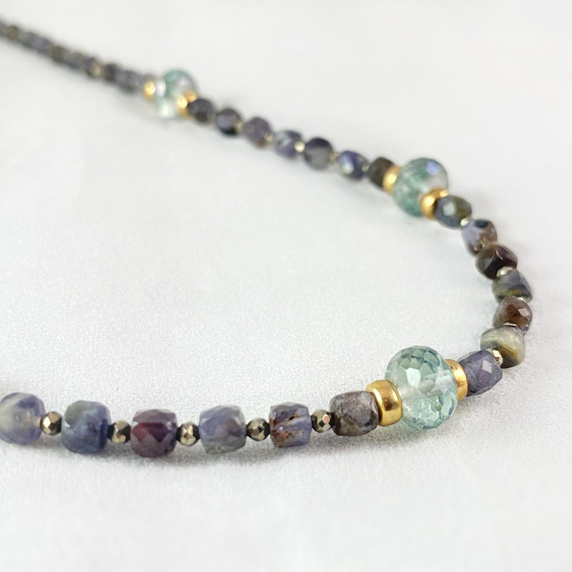 Iolite, Alexandrite, and Topaz Necklace, Handmade in USA - Avaasi