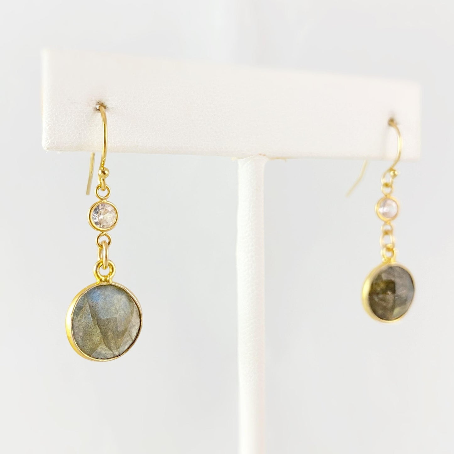 Labradorite Drop Earrings, Handmade in USA - Avaasi