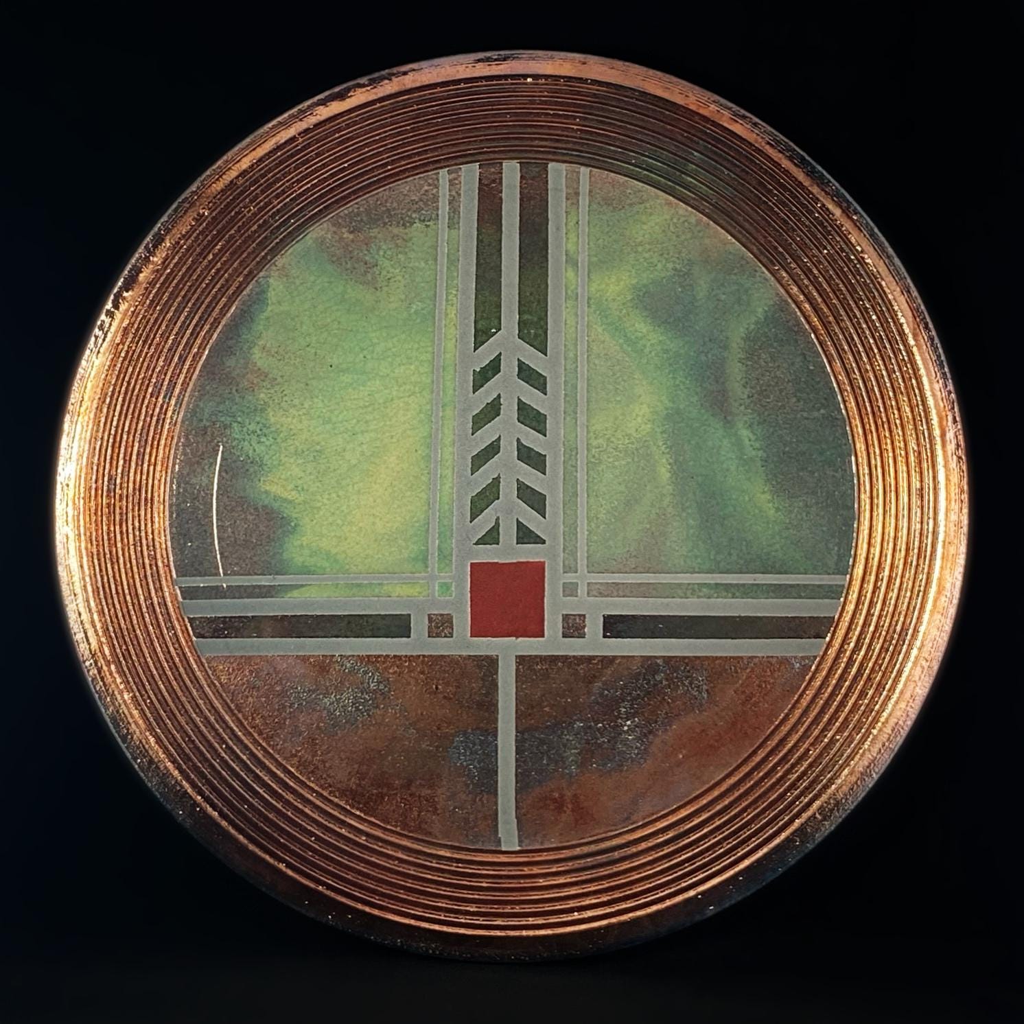 Handmade Bridget Plate, Raku Art Pottery, Decorative Pottery