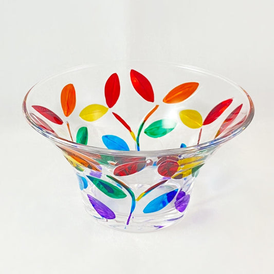 Venetian Glass Rainbow Tree of Life Dish - Handmade in Italy, Colorful Murano Glass