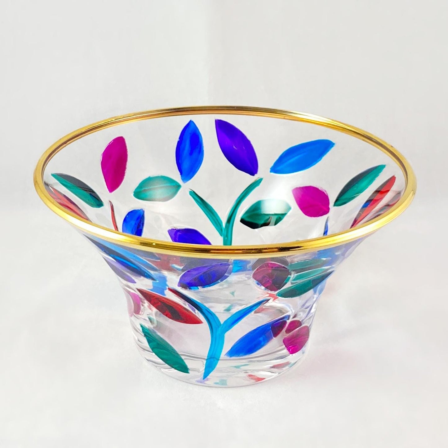 Venetian Glass Tree of Life Dish with 24kt Gold Rim - Handmade in Italy, Colorful Murano Glass