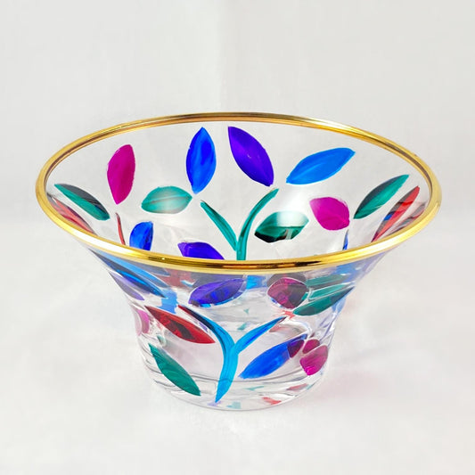 Venetian Glass Tree of Life Dish with 24kt Gold Rim - Handmade in Italy, Colorful Murano Glass