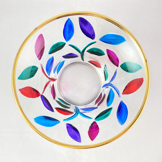 Venetian Glass Tree of Life Dish with 24kt Gold Rim - Handmade in Italy, Colorful Murano Glass