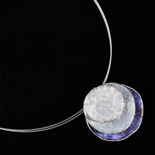 Handmade Enamel Triple Layered Circle Necklace, Hypoallergenic - Origin