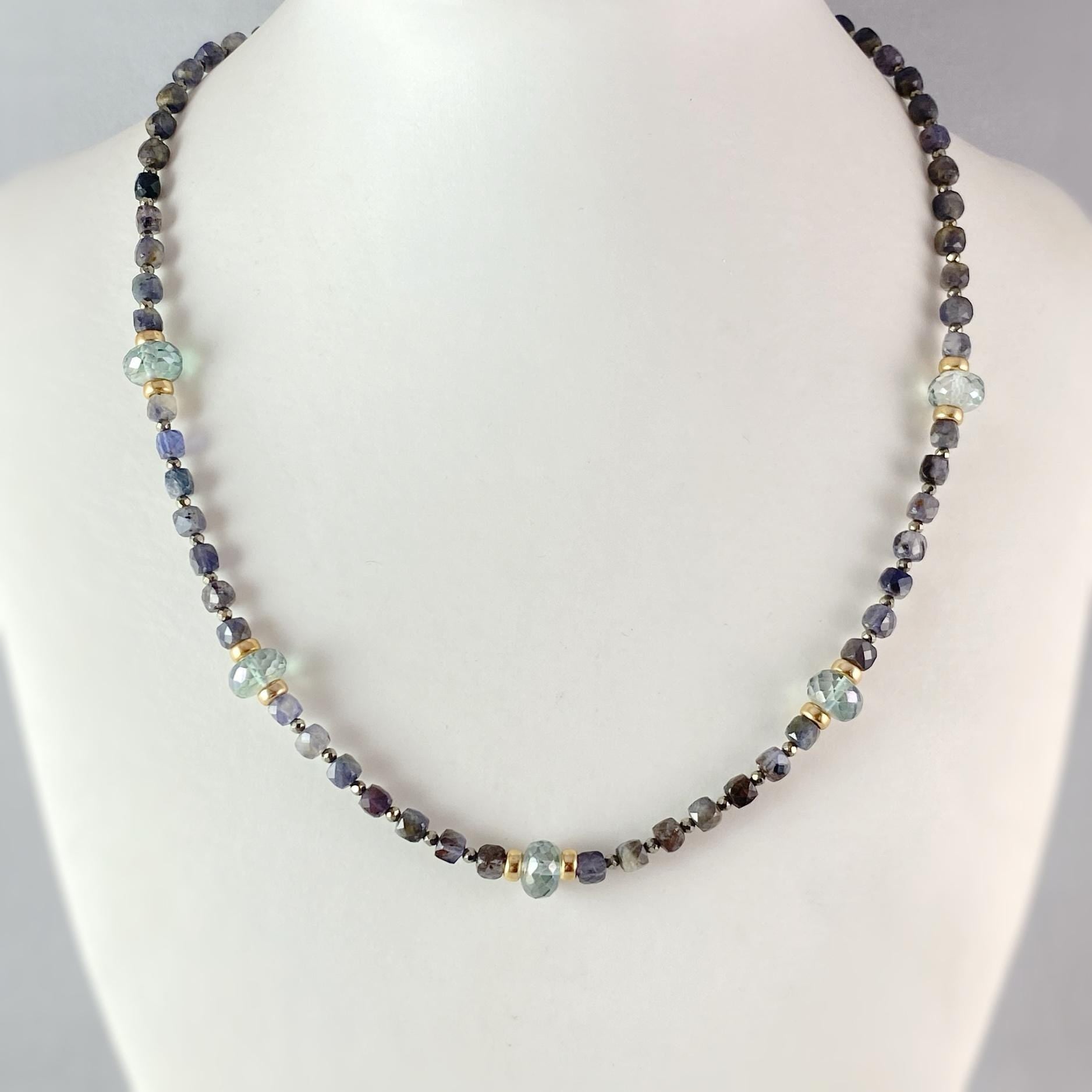 Iolite, Alexandrite, and Topaz Necklace, Handmade in USA - Avaasi
