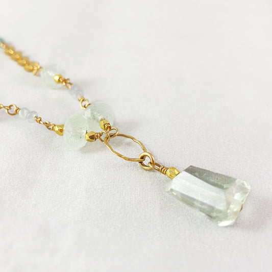 Delicate Gold Beaded Necklace, Handmade in USA - Avaasi