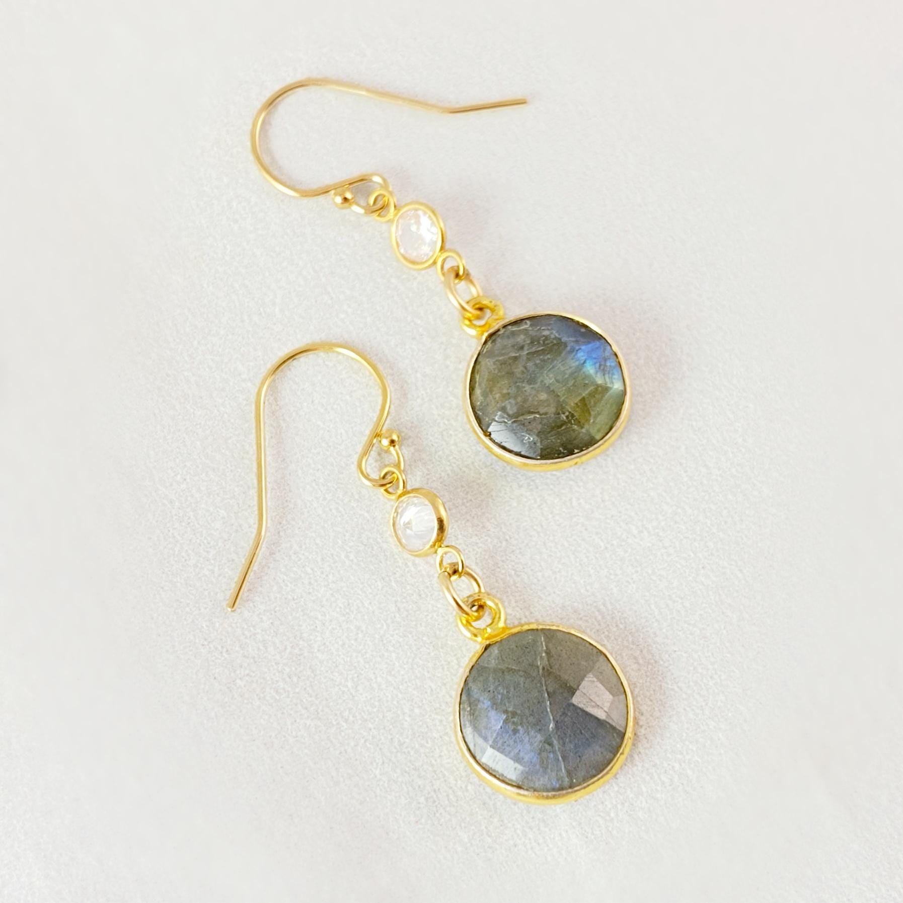 Labradorite Drop Earrings, Handmade in USA - Avaasi