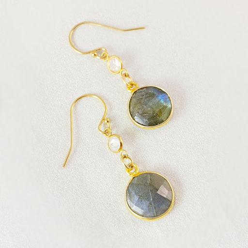 Labradorite Drop Earrings, Handmade in USA - Avaasi