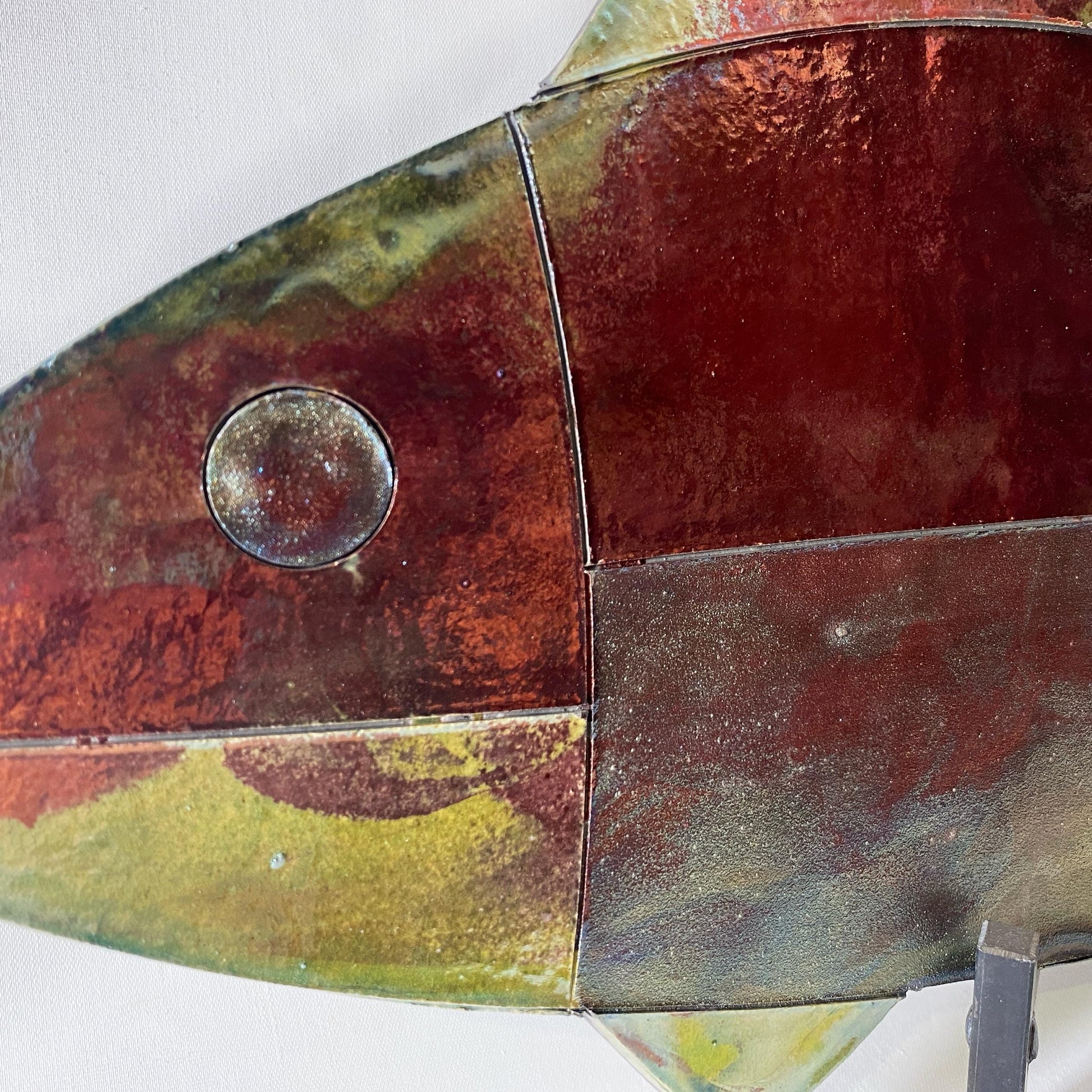 Handmade 21 Inch Fish Decor, Raku Art Pottery, Decorative Pottery