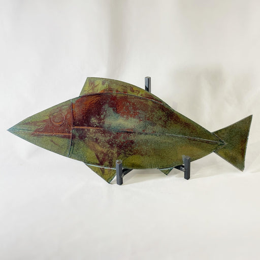 Handmade 19 Inch Fish Decor, Raku Art Pottery, Decorative Pottery