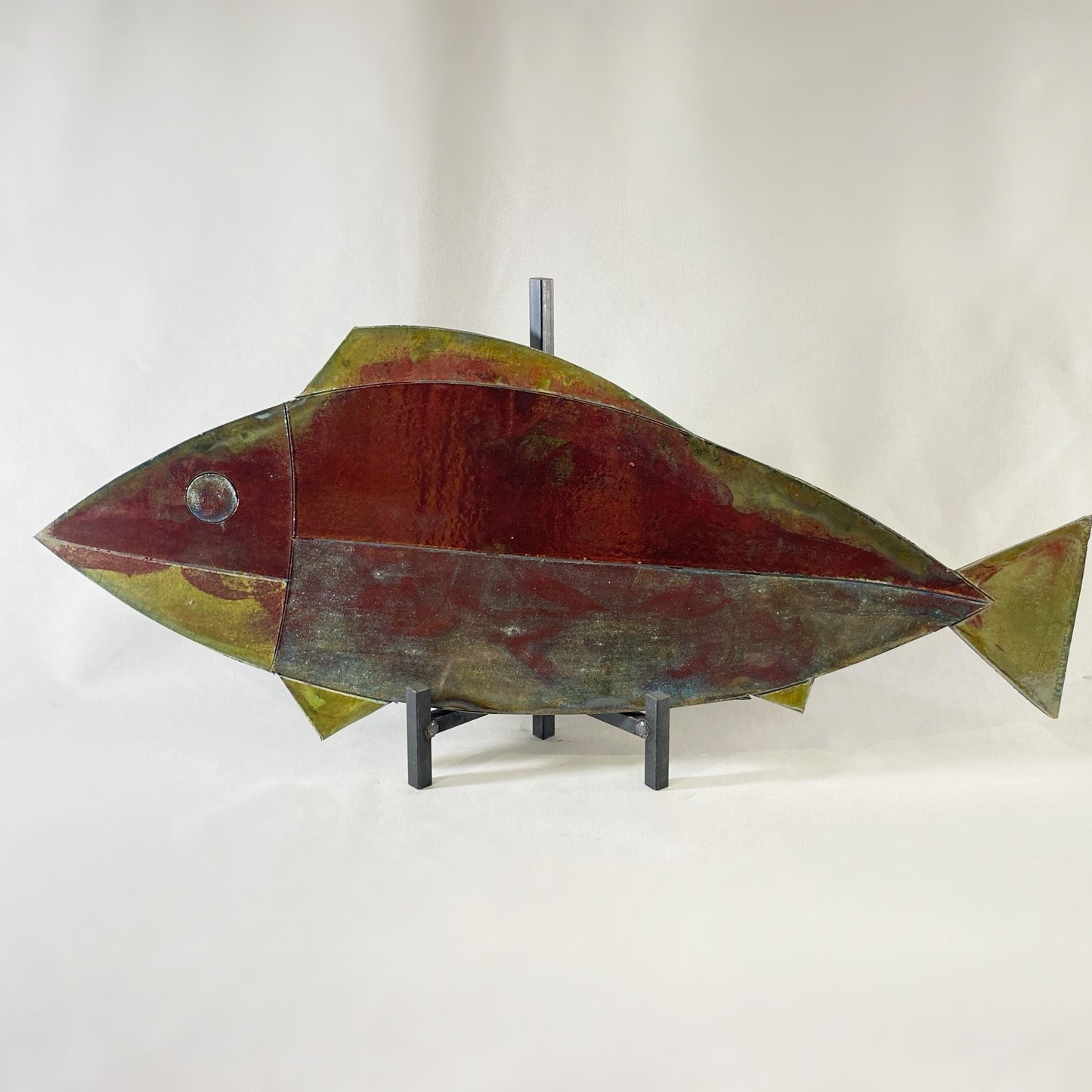 Handmade 21 Inch Fish Decor, Raku Art Pottery, Decorative Pottery