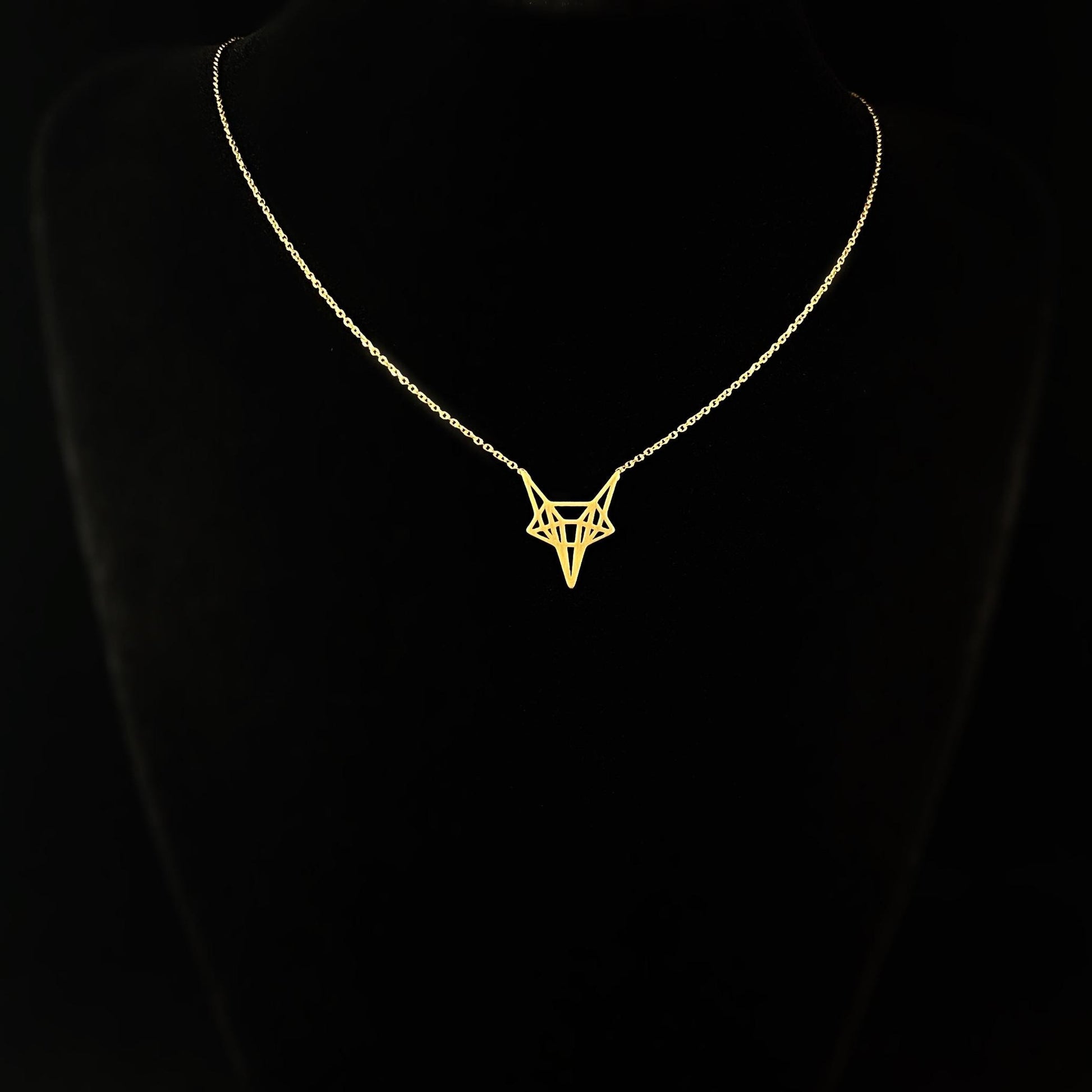 Dainty Gold Ella Fox Pendant Necklace - Sabrina