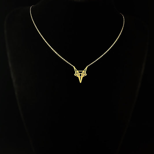 Dainty Gold Ella Fox Pendant Necklace - Sabrina