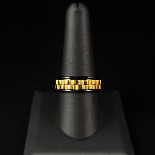 Cogwheel Fidget Spinner Ring, Black/Gold, Made in USA - Peri