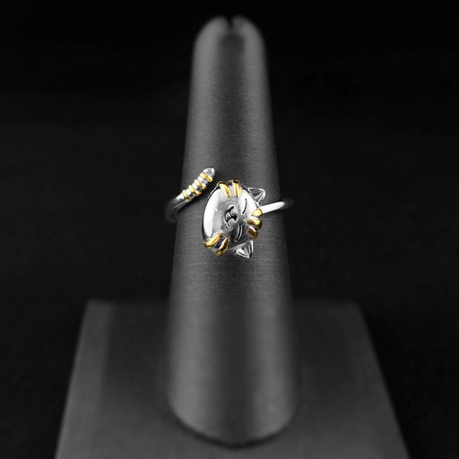 Cat Fidget Spinner Ring, Silver, Made in USA - Peri