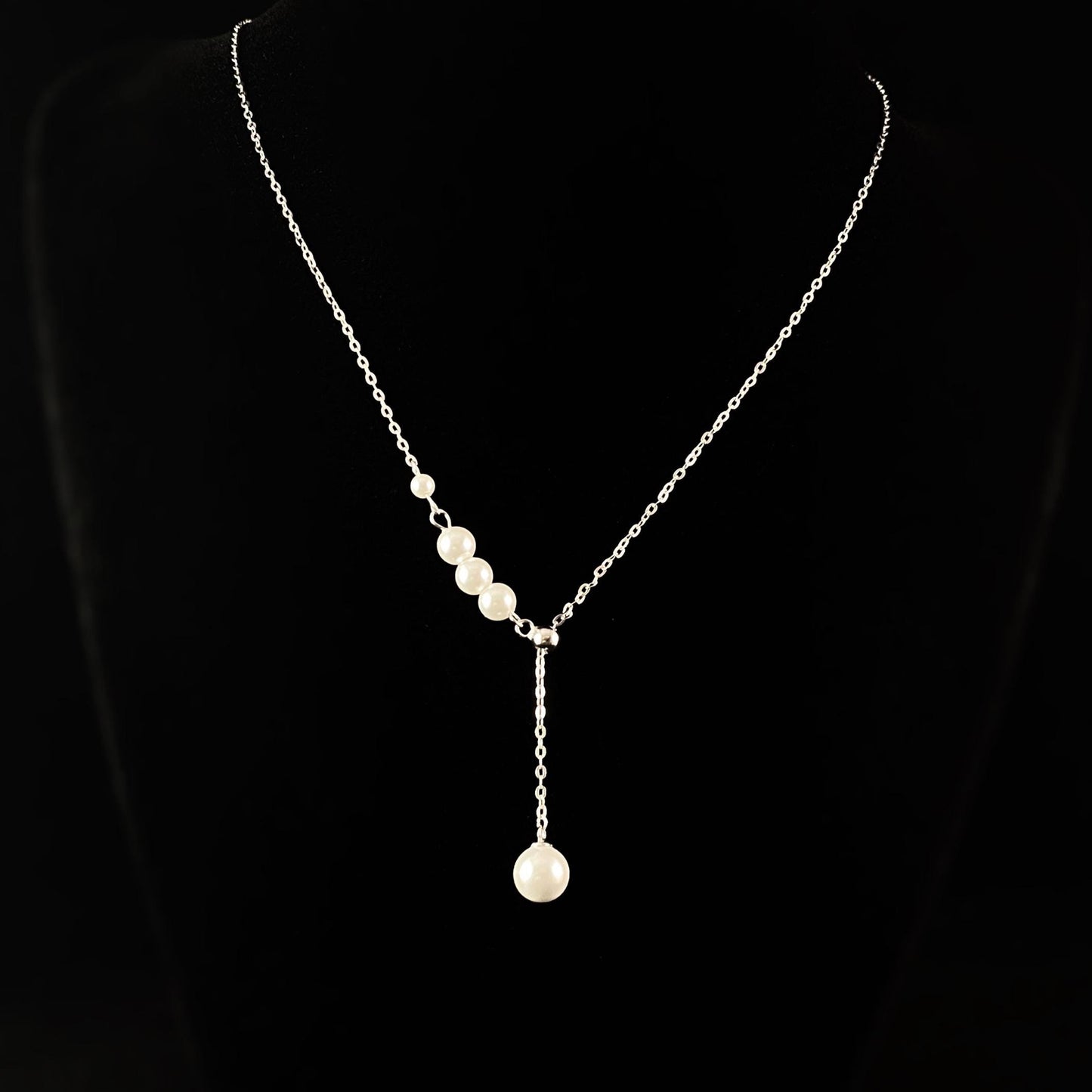 Silver Elegant Pearl Pendant Necklace, Made in USA - Peri