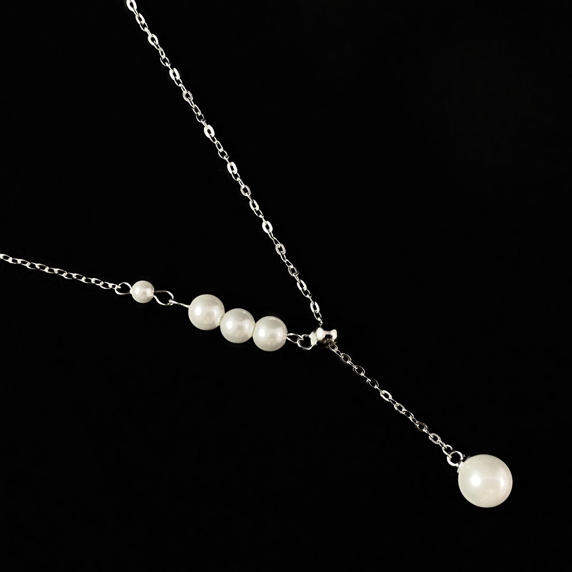 Silver Elegant Pearl Pendant Necklace, Made in USA - Peri