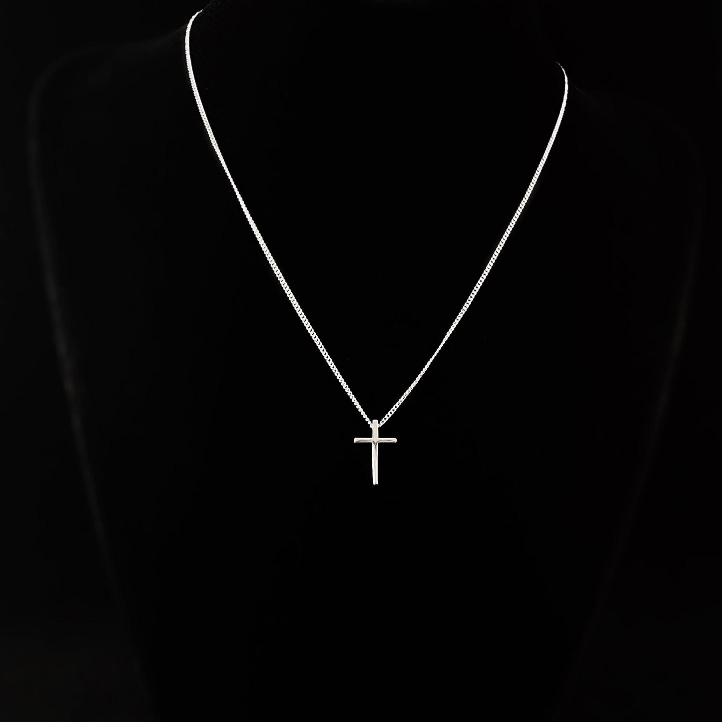 Dainty Silver Cross Pendant Necklace, Made in USA - Peri