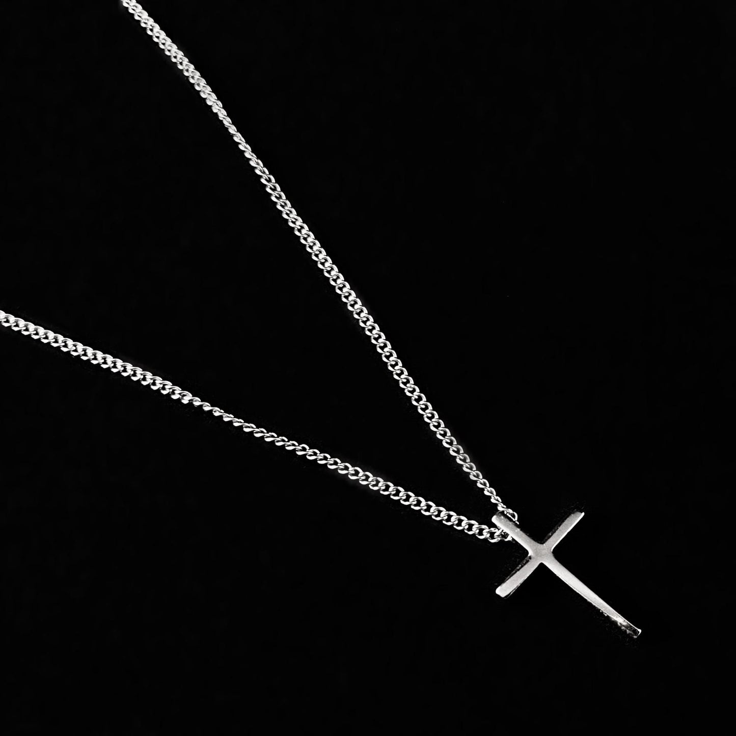 Dainty Silver Cross Pendant Necklace, Made in USA - Peri