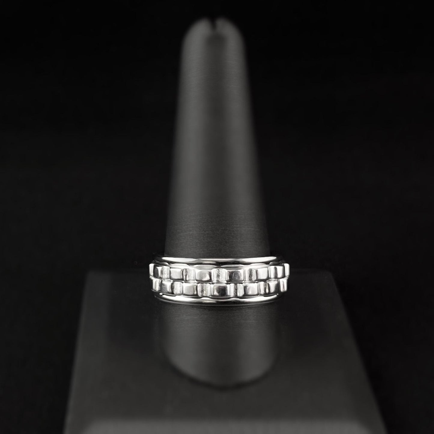 Cogwheel Fidget Spinner Ring, Silver, Made in USA - Peri