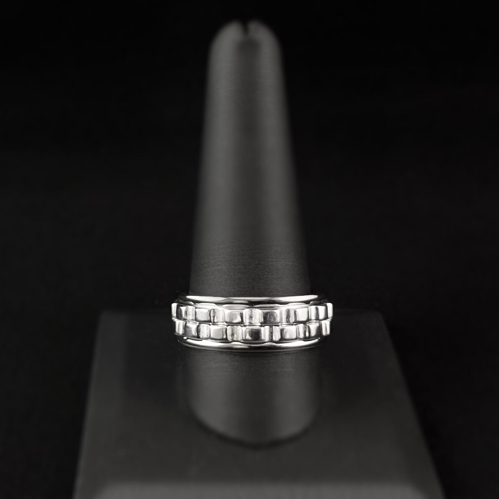 Cogwheel Fidget Spinner Ring, Silver, Made in USA - Peri