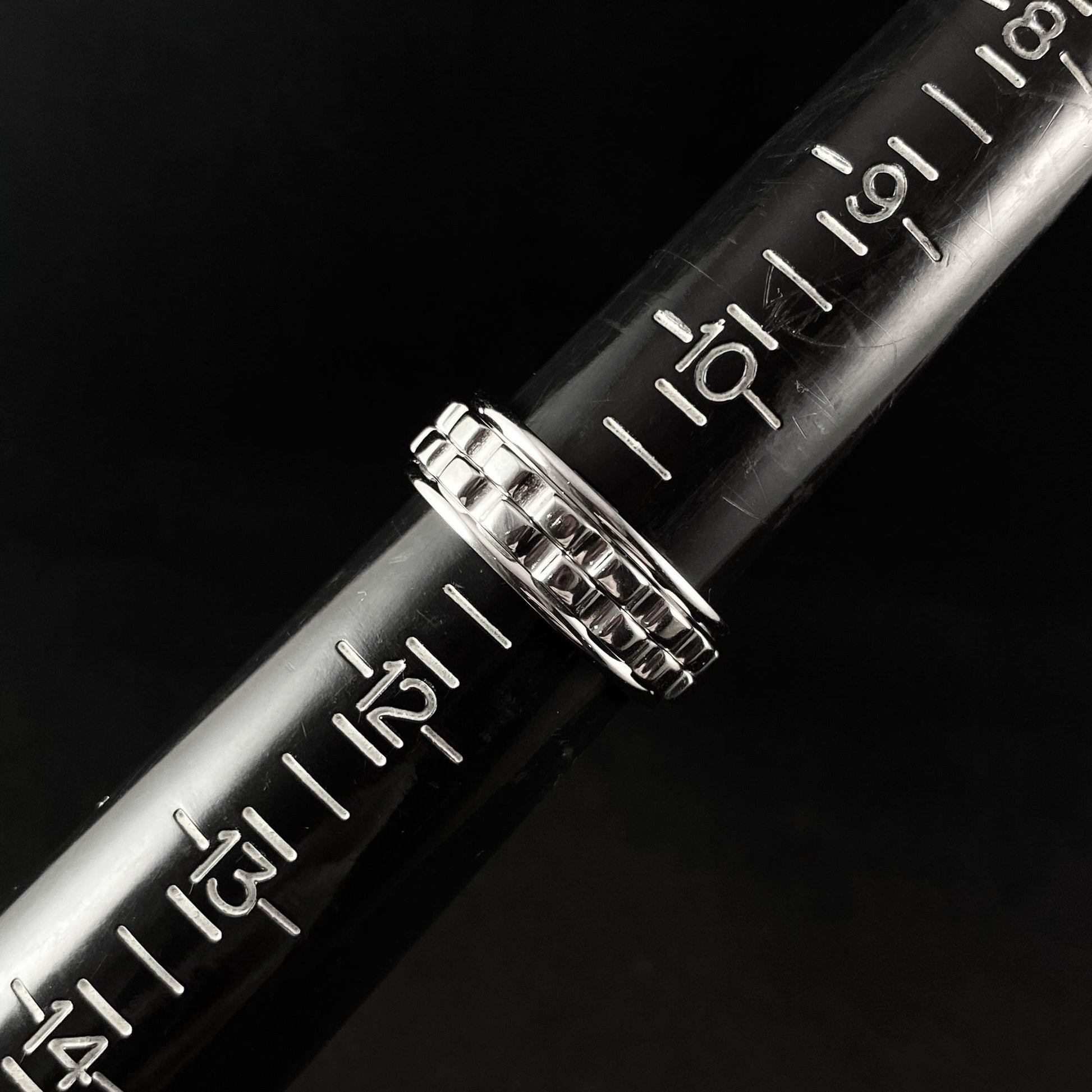 Cogwheel Fidget Spinner Ring, Silver, Made in USA - Peri