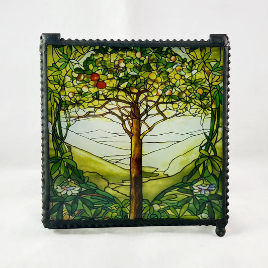 Tiffany Tree of Life Art Glass Keepsake Jewelry Box