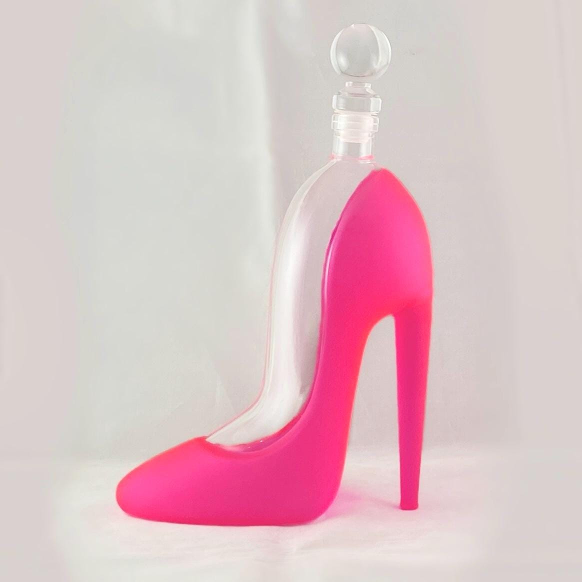 Pink High Heel Decanter and Set of 4 Glasses