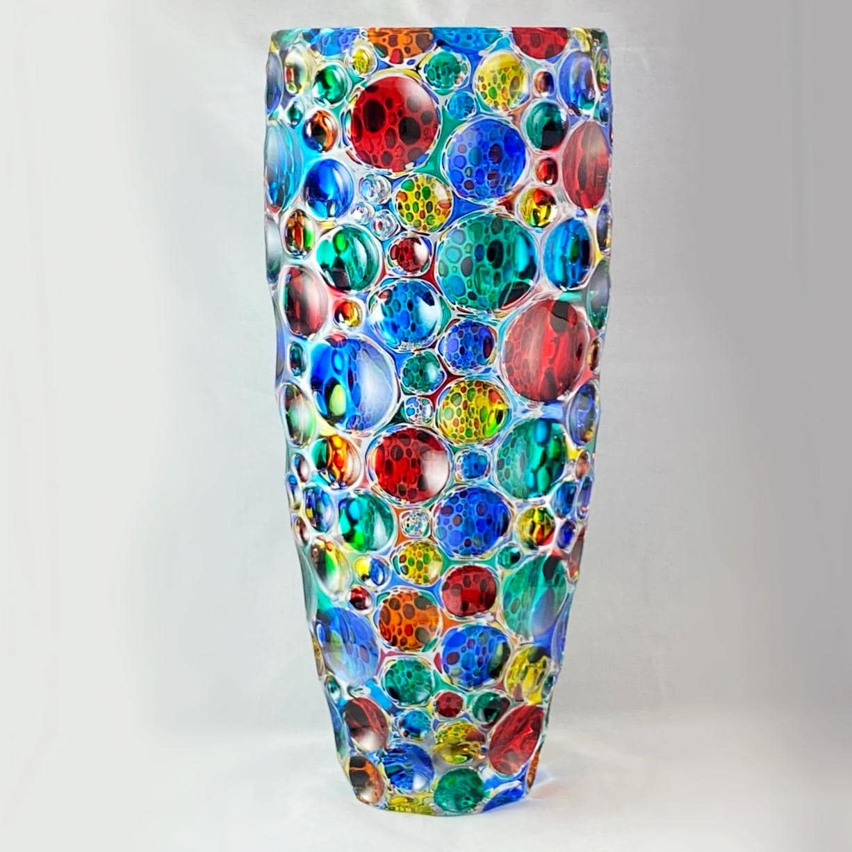 Large Kaleidoscope Venetian Glass Vase - Italian Murano Glass