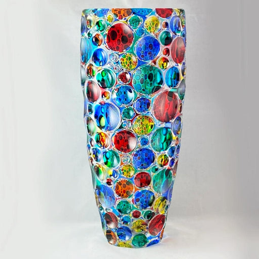 Large Kaleidoscope Venetian Glass Vase - Handmade in Italy, Colorful Murano Glass Vase