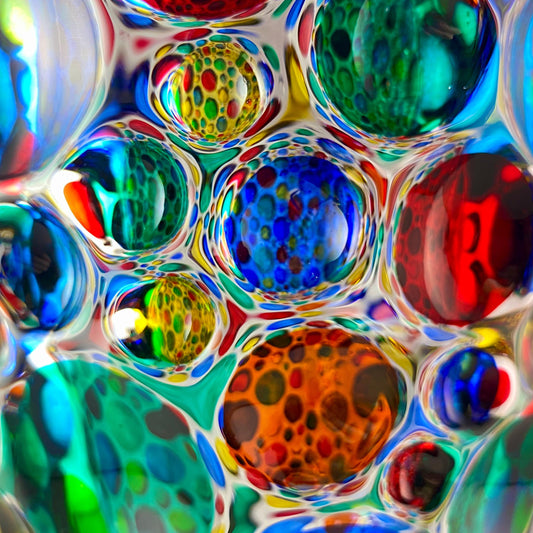 Large Kaleidoscope Venetian Glass Vase - Handmade in Italy, Colorful Murano Glass Vase