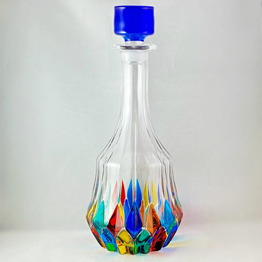 Adagio Whiskey Decanter, Venetian Glass Whiskey Decanter - Handmade in Italy, Colorful Murano Glass