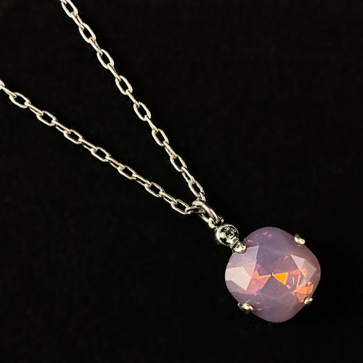 Milky Purple Cushion Cut Swarovski Crystal Pendant Necklace - La Vie Parisienne by Catherine Popesco