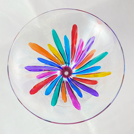 Incanto Pink Stem Venetian Martini Glass - Handmade in Italy, Colorful Murano Glass
