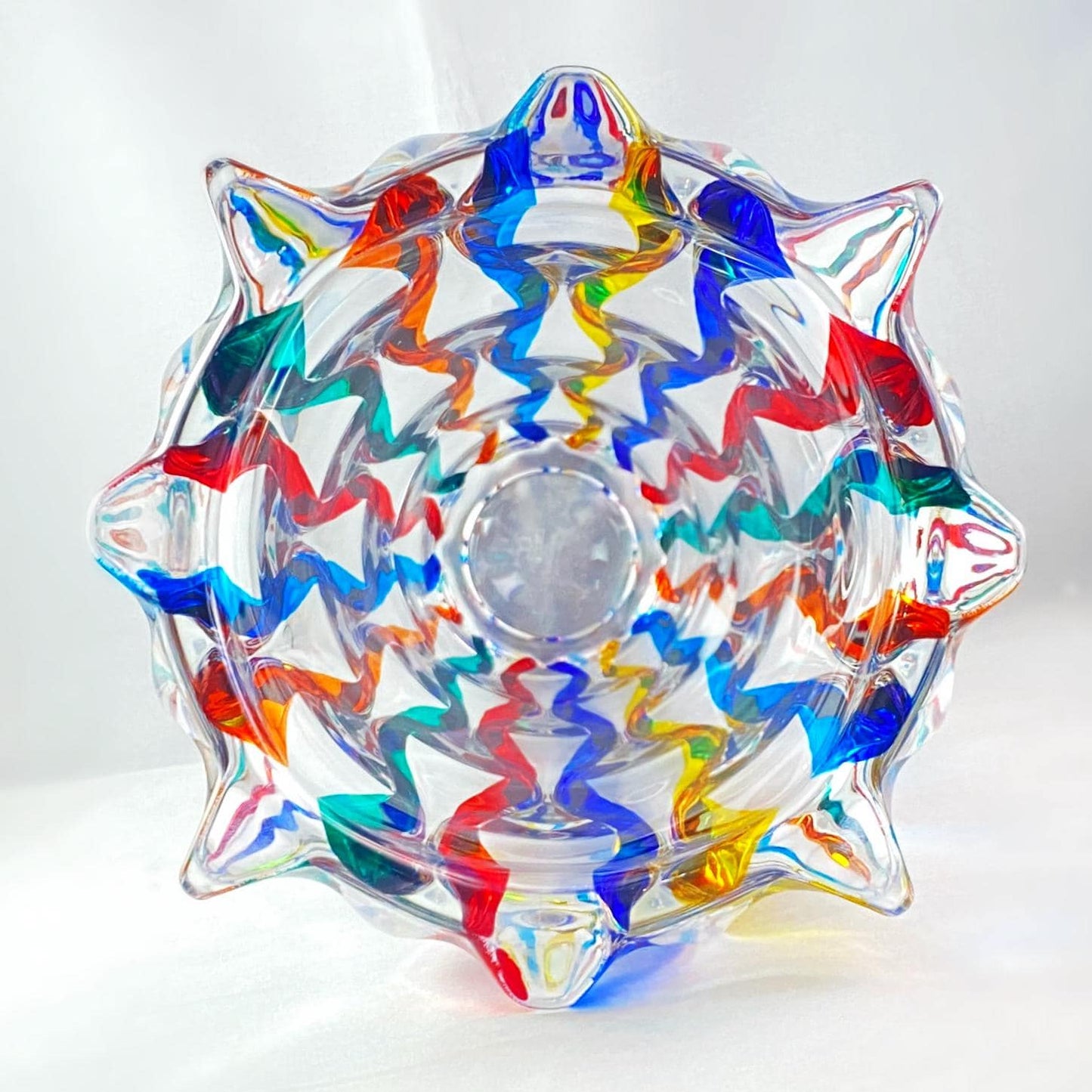 Venetian Glass Ribbon Samba Vase - Handmade in Italy, Colorful Murano Glass