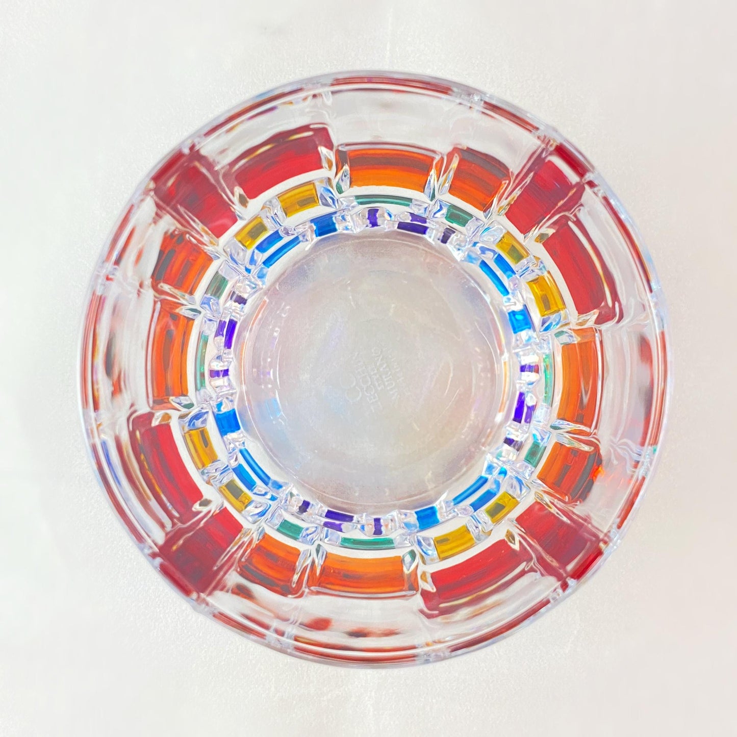 Venetian Glass Frank Lloyd Wright Rainbow Whiskey Tumbler - Handmade in Italy, Colorful Murano Glass