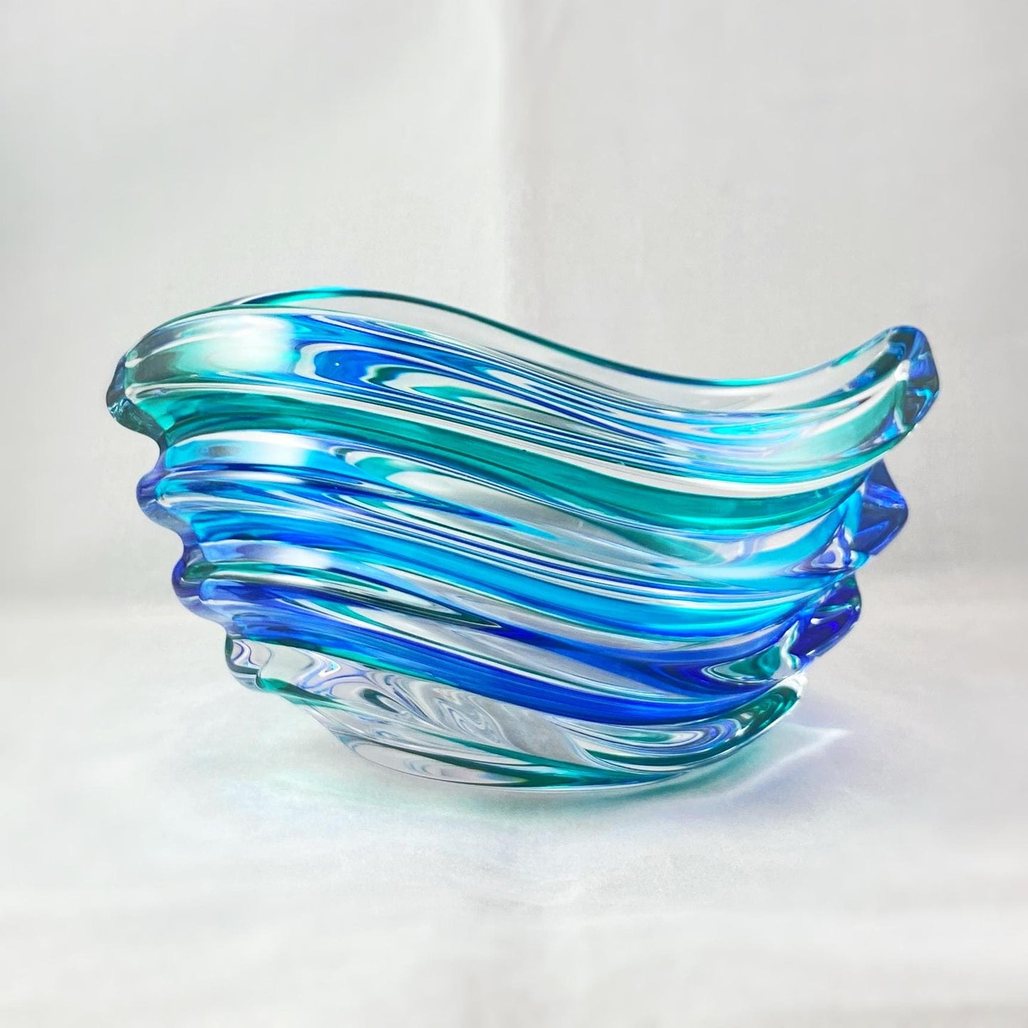 Venetian Glass Wave SD Dish - Handmade in Italy, Colorful Murano Glass