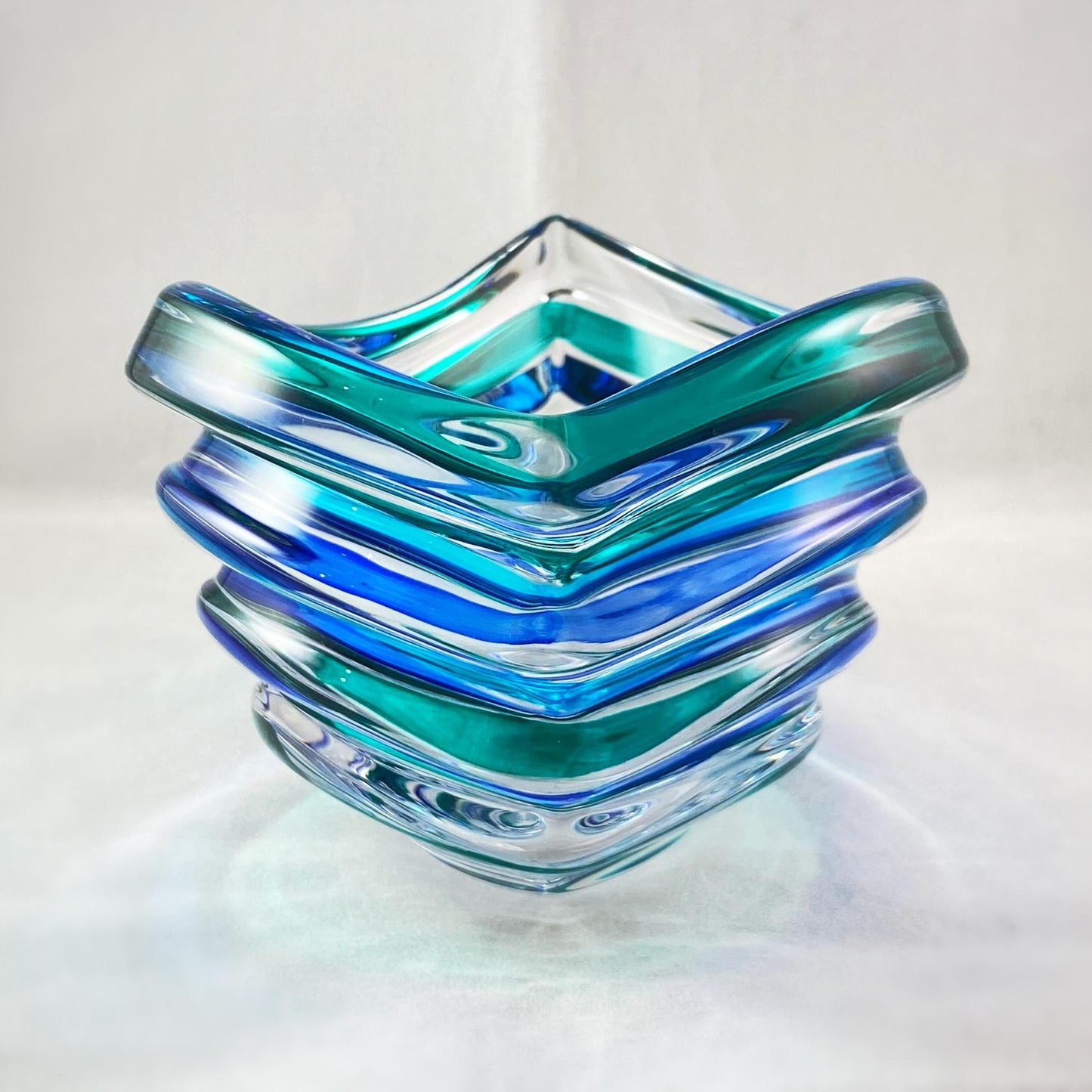 Venetian Glass Wave SD Dish - Handmade in Italy, Colorful Murano Glass