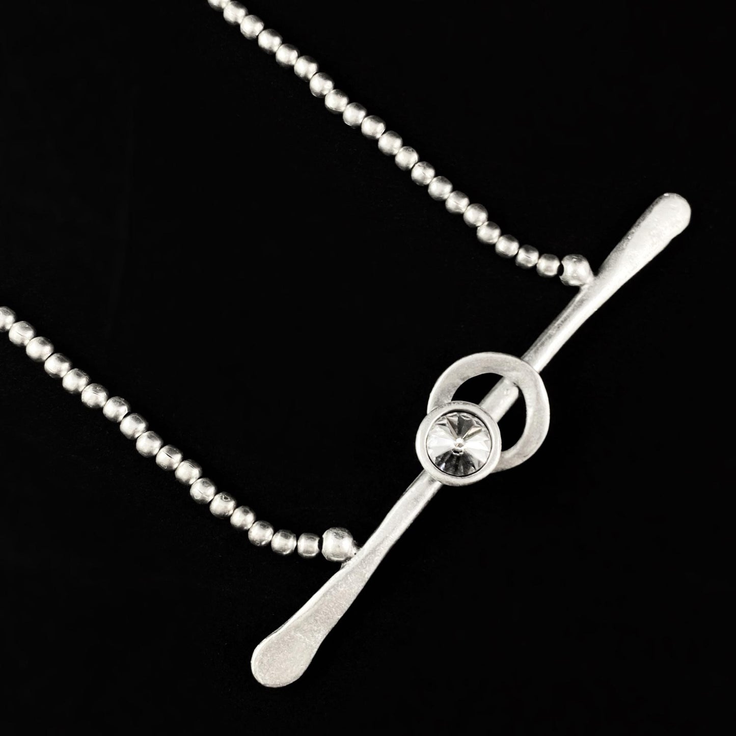 Chunky Silver Statement Necklace, Handmade, Nickel Free-Noir