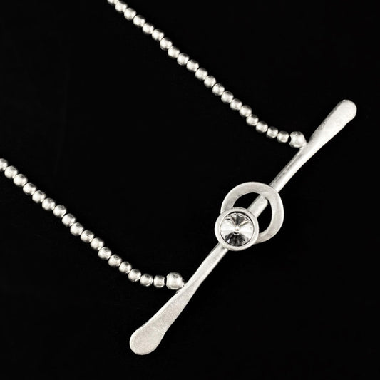 Chunky Silver Statement Necklace, Handmade, Nickel Free-Noir