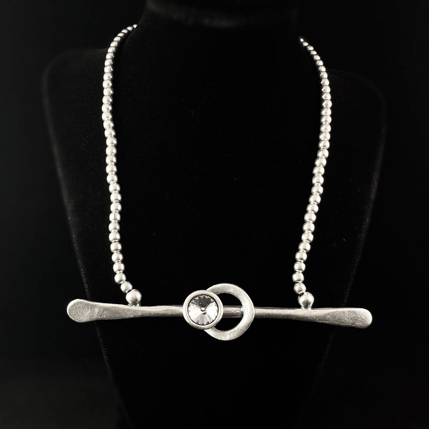 Chunky Silver Statement Necklace, Handmade, Nickel Free-Noir