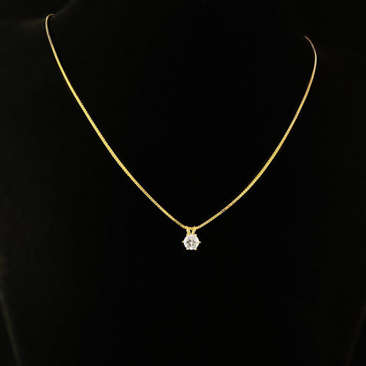 Solitaire Moissanite Pendant Necklace, Made in USA - Peri