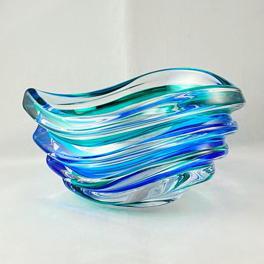 Venetian Glass Wave SD Dish - Handmade in Italy, Colorful Murano Glass