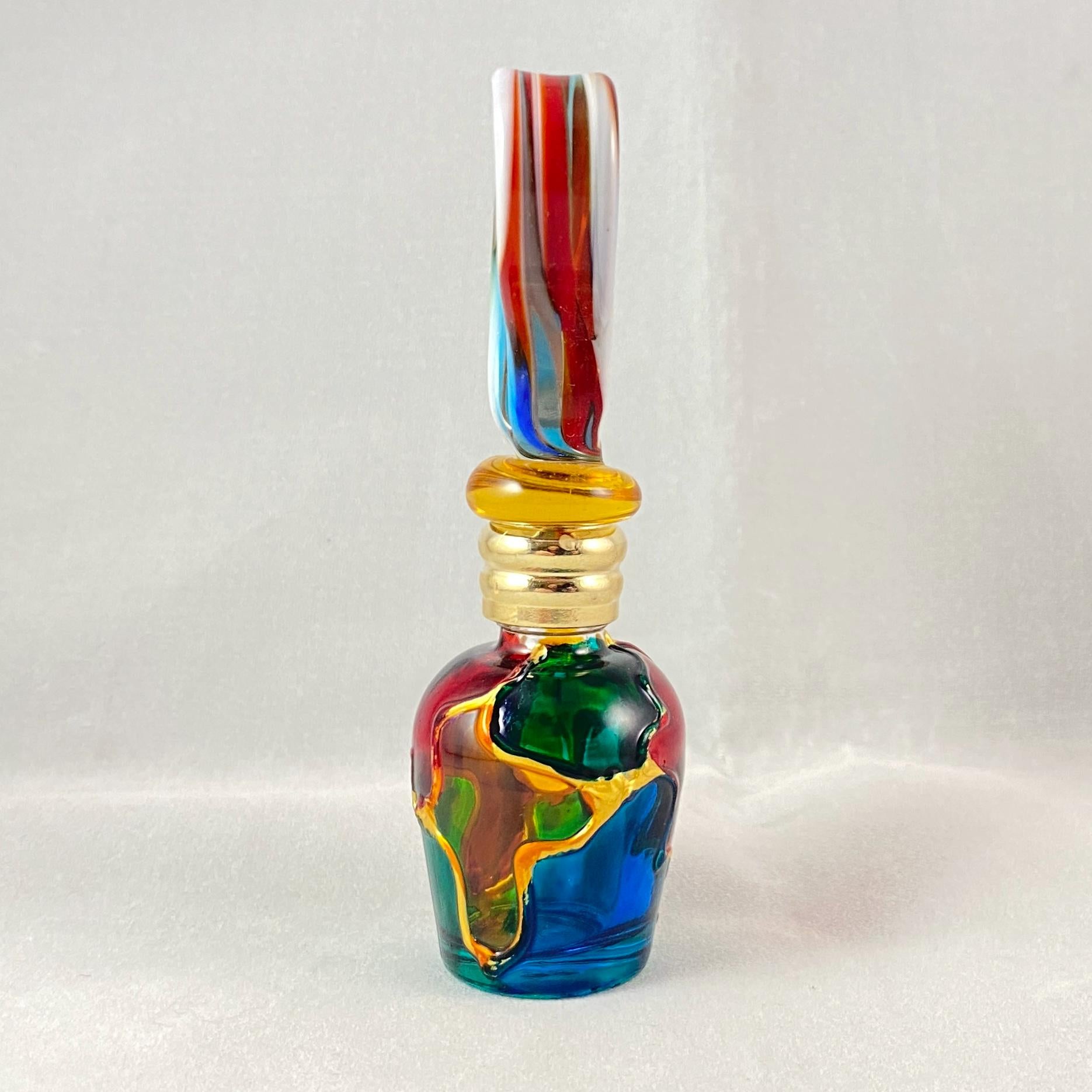 Venetian Glass Perfume Bottle - Handmade in Italy, Colorful Murano Glass