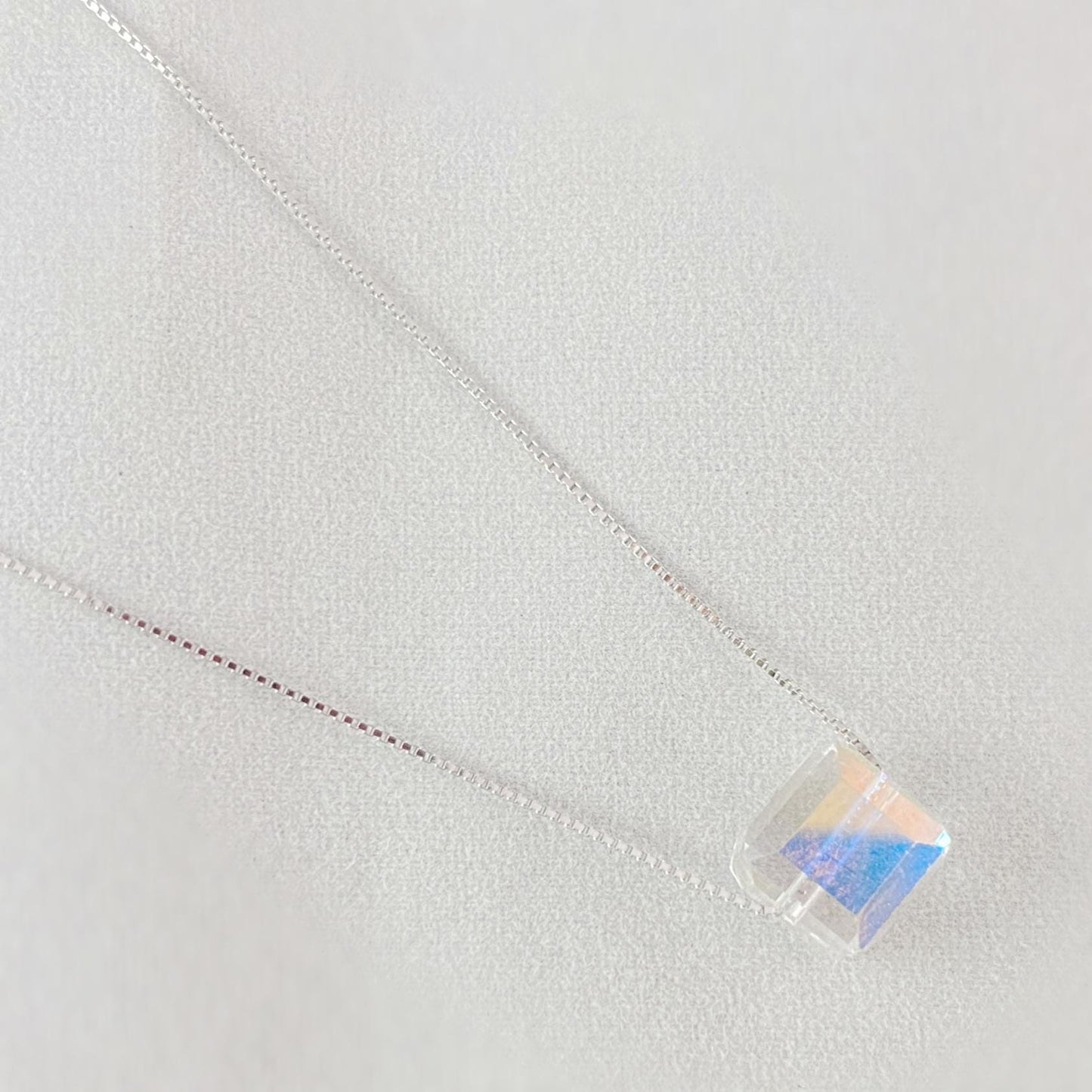Sugar Cube Crystal Pendant Necklace, Made in USA - Peri