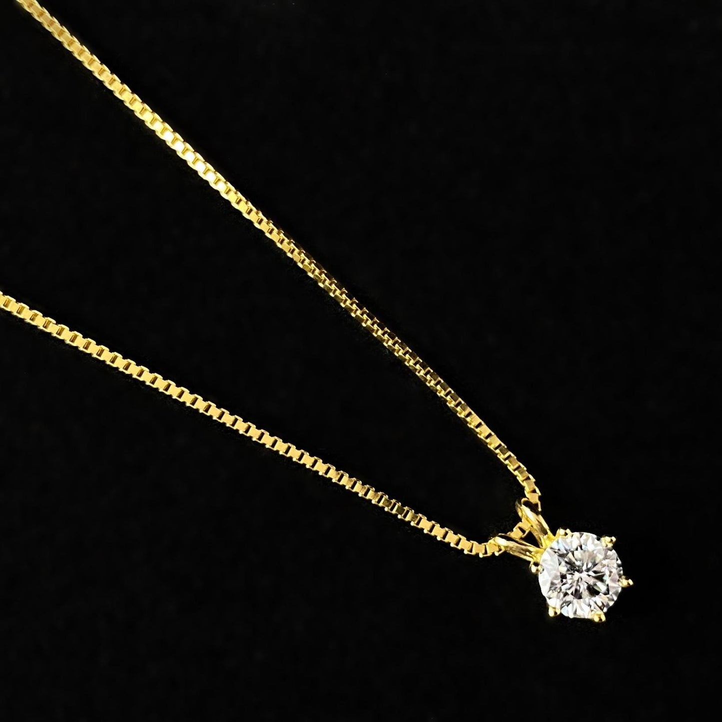 Solitaire Moissanite Pendant Necklace, Made in USA - Peri