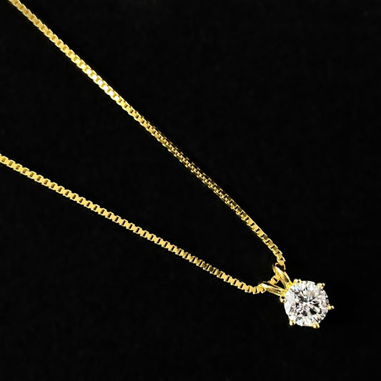 Solitaire Moissanite Pendant Necklace, Made in USA - Peri