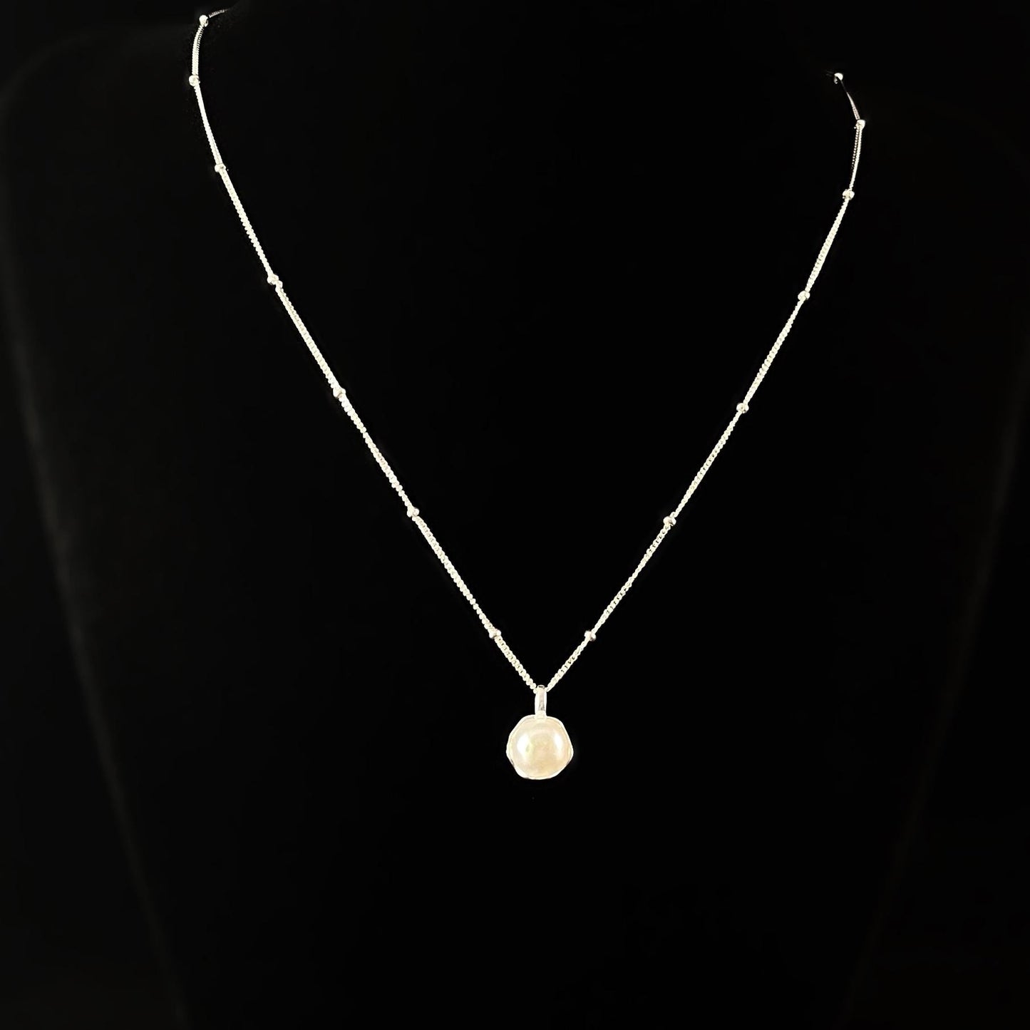 Dainty Freshwater Pearl Pendant Necklace, Made in USA - Peri