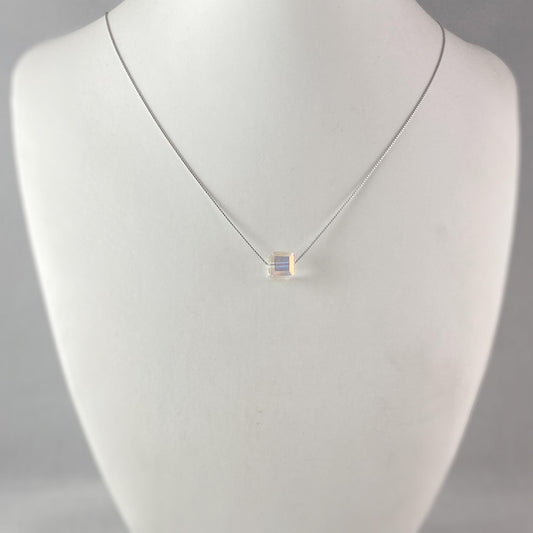 Sugar Cube Crystal Pendant Necklace, Made in USA - Peri